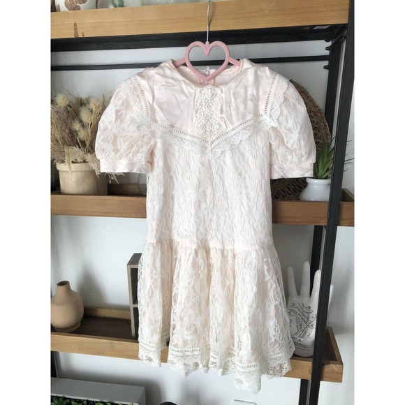 Jessica McClintock Gunne Sax 90’s size 5 girls pink lace dress